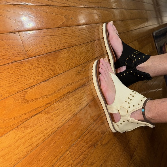 Aldo Black and Gold Sandals with Studded Design - Picture 6 of 6